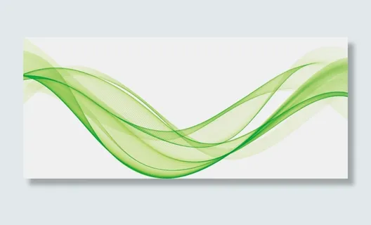 绿色波纹渐变线条科技电商免抠png