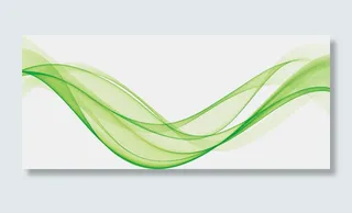 绿色波纹渐变线条科技电商免抠png