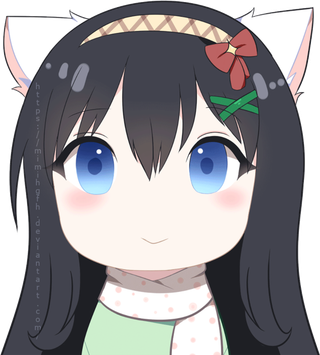 猫耳素材卡通简笔女孩