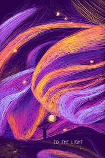 线圈艺术风背景画PSD素材