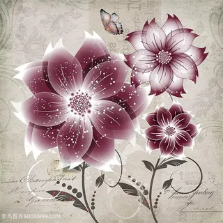 欧式蝴蝶花朵装饰画
