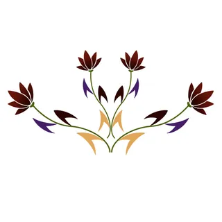 复古中国风国潮敦煌花纹花草插画手绘装饰小元素PSD素材