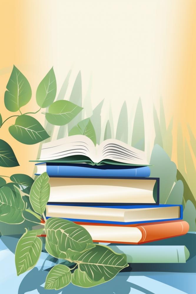 黄绿色清新渐变书籍背景