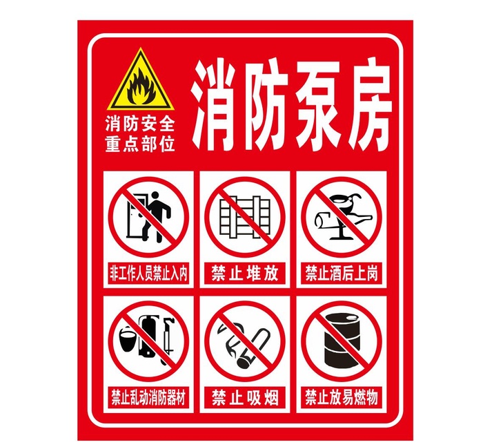 矢量消防泵房导视牌cdr矢量模版下载