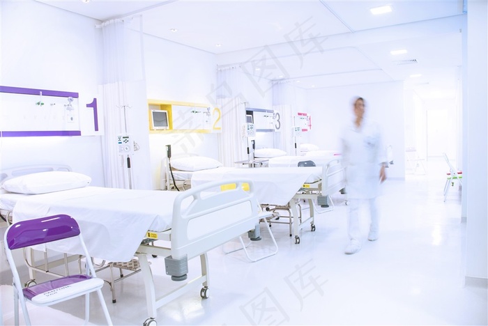 白紫色调病房