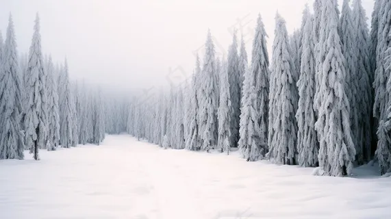 冬季雪景白雪雾凇覆盖摄影图 