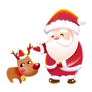 可爱卡通手绘圣诞节素材