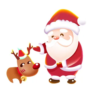 可爱卡通手绘圣诞节素材