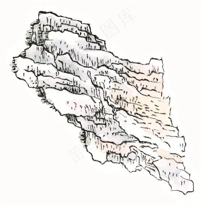 山石工笔摄影图片