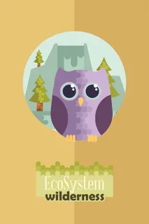 自然风景动物植物扁平矢量插画 自然风景动物植物扁平矢量插画