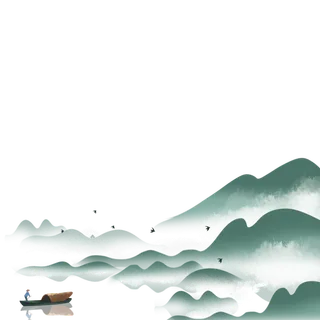 清明元素古风中式清明节山水画中国风