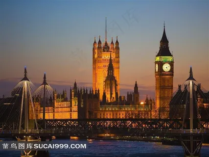 欧式钟楼建筑夜景摄影 欧式钟楼建筑夜景摄影