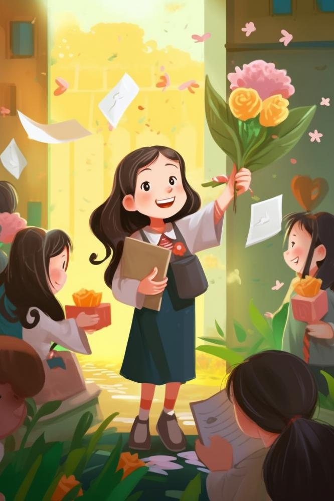毕业学生穿着学士服花海报素材背景(896x1344)