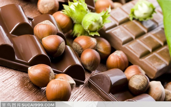 巧克力桌面壁纸-榛子和巧克力