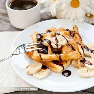 香蕉片和饼干美食图片