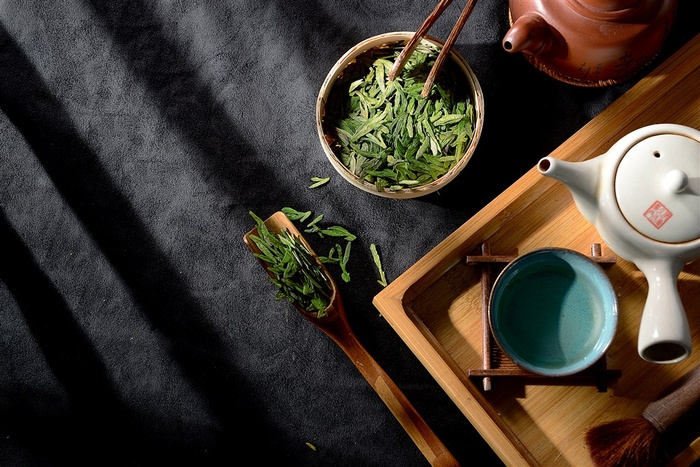 绿色新鲜的茶叶高清图片素材