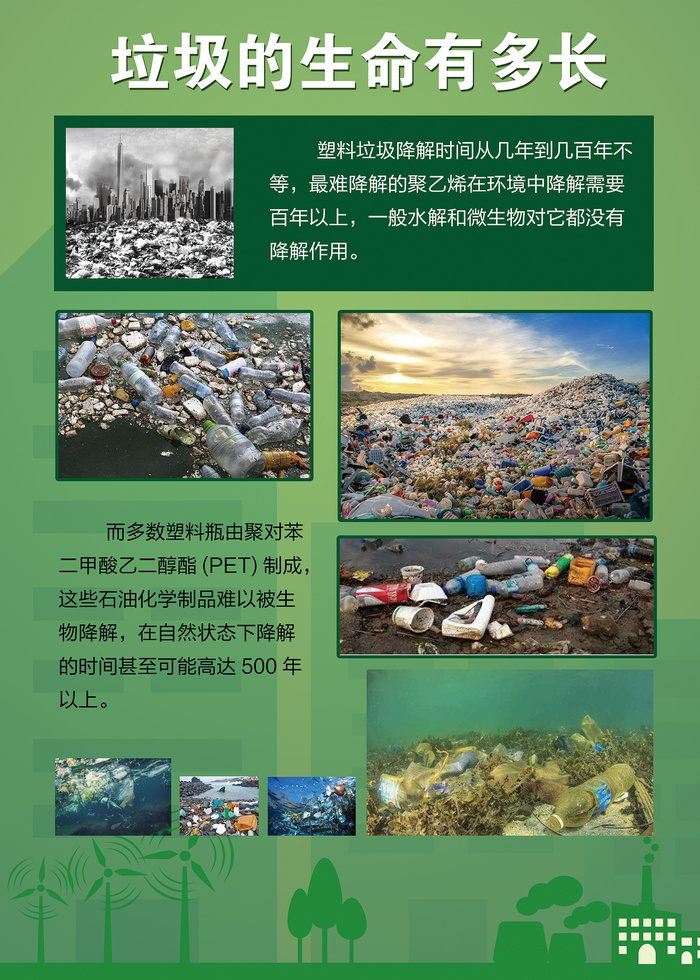 垃圾的生命有多长科普知识海报psd模版下载
