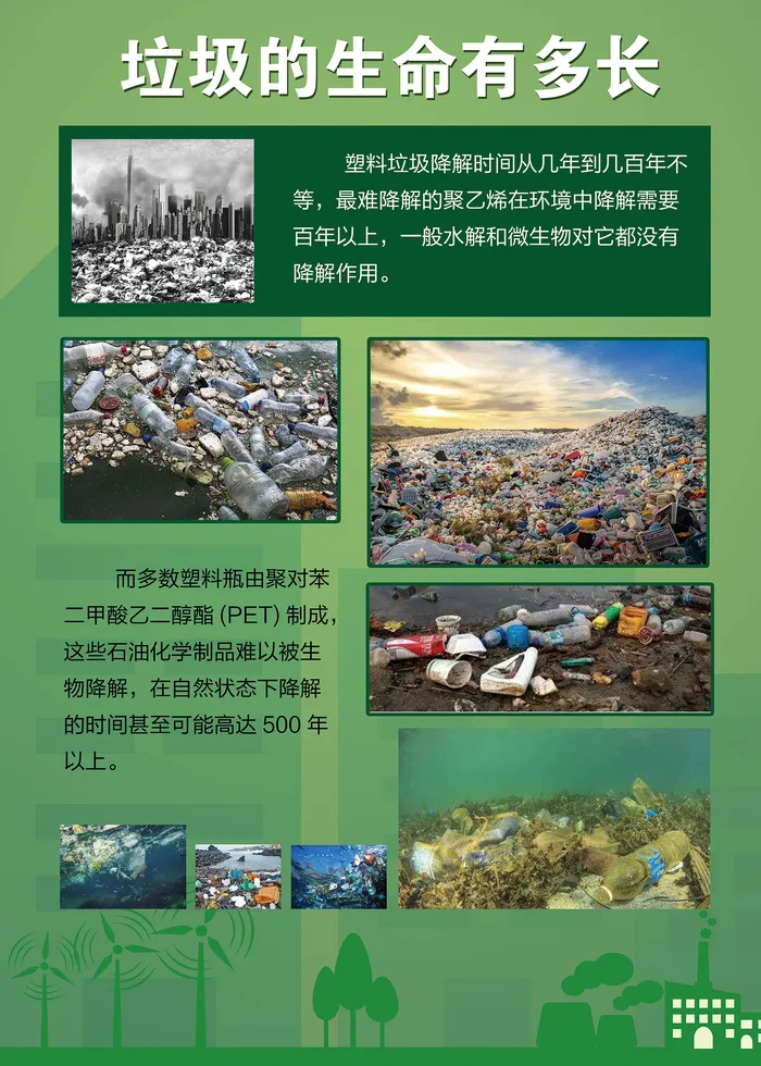 垃圾的生命有多长科普知识海报psd模版下载