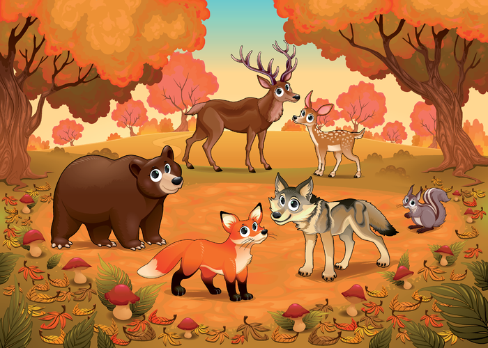 枫叶卡通和动物