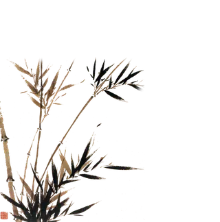 竹子水墨画中国风国画墨水书法竹子画