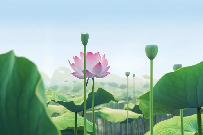 简约清新莲花背景(1344x896)