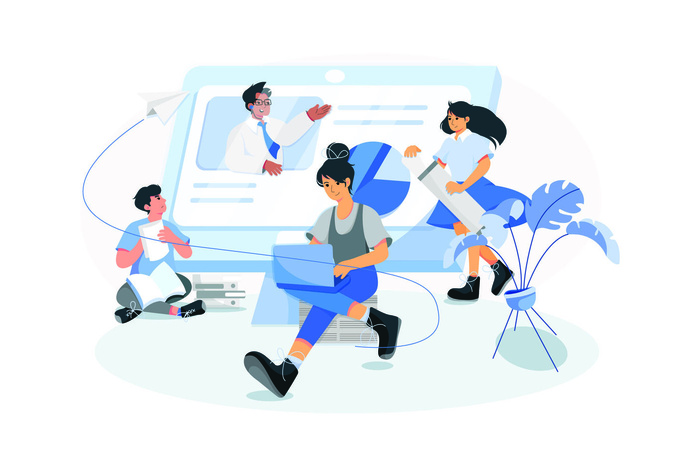 扁平化人物场景办公互联网等距ai矢量设计网页海报UI素材插画