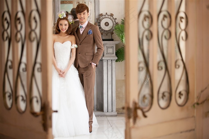 幸福恋人唯美婚纱特写