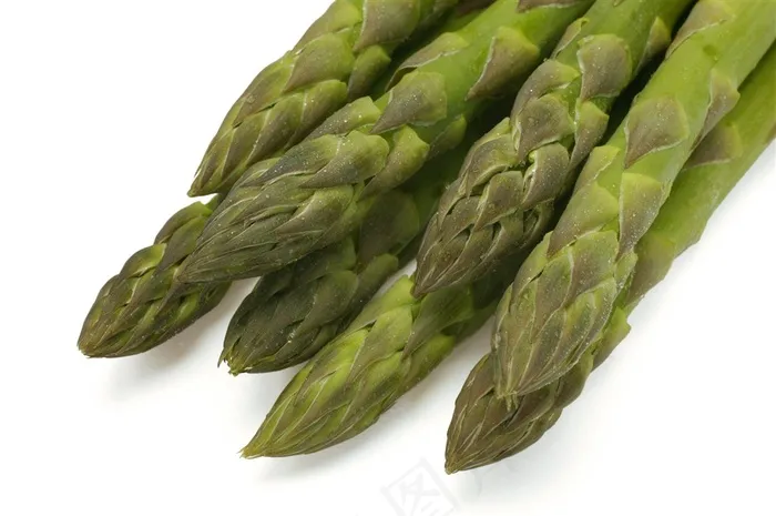 新鲜芦笋白色背景