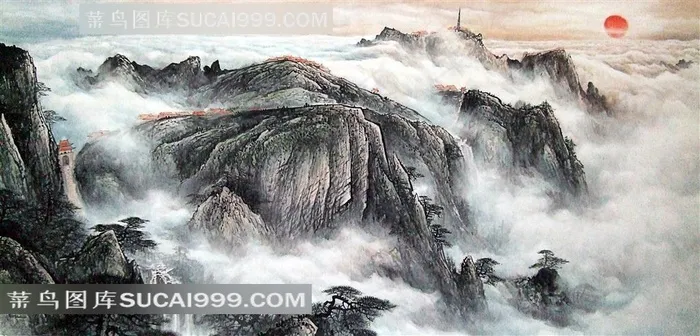 山水风景水墨图片