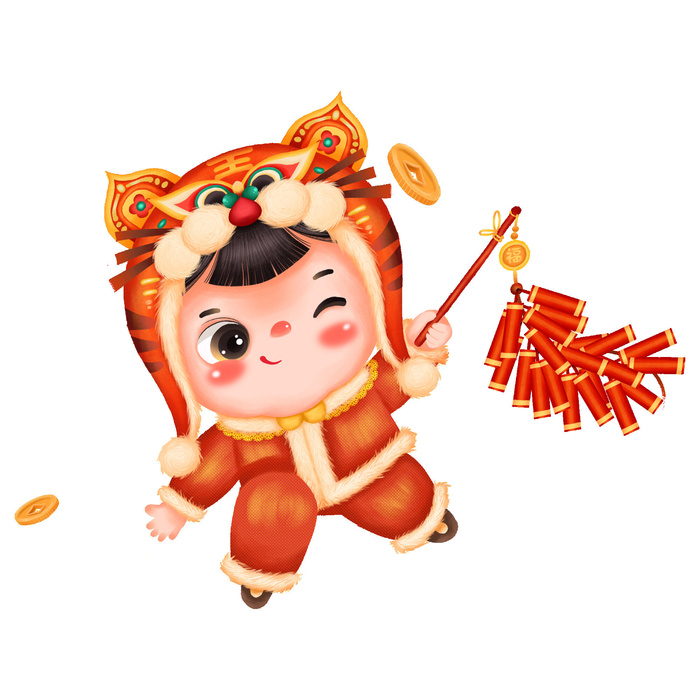 PNG免扣2022虎年新年春节元旦卡通老虎形象图片插画PSD设计素材