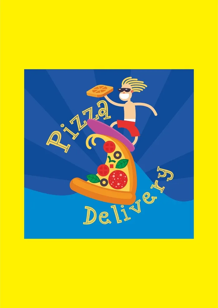 披萨pizza海报冲浪下午茶cdr矢量模版下载