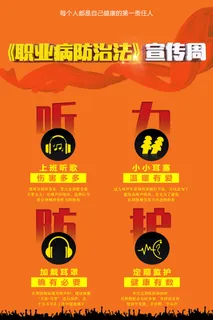 保护听力防患未然职业防治法海报