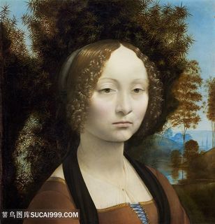 达芬奇油画时尚美女装饰画