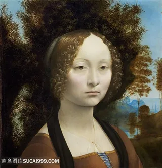 达芬奇油画时尚美女装饰画