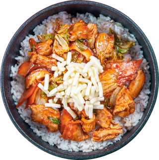 芝士五花肉拌饭