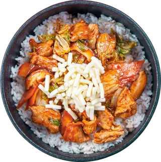 芝士五花肉拌饭