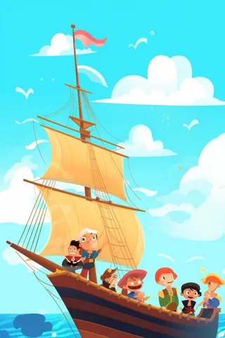 儿童海盗游船背景
