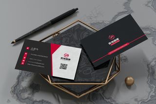 高端大气简约红色通用名片