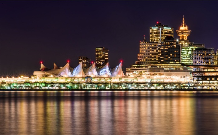 温哥华夜景图片