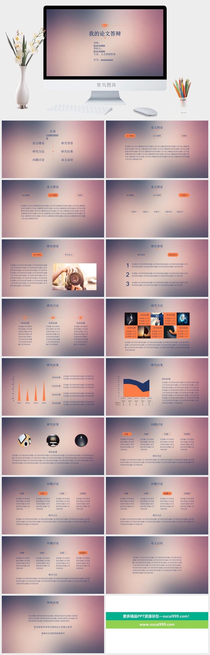 人力资源论文答辩PPT模板