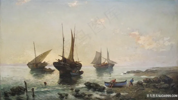 埃米利奥，把鱼捞回来风景画油画图片