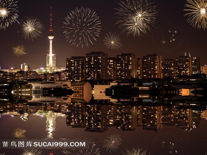 城市圣诞夜景建筑景观