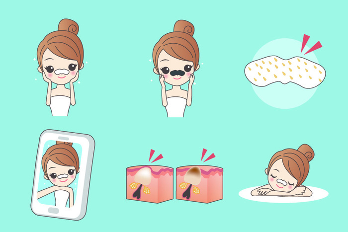 化妆品素材卡通版美容女孩