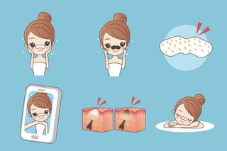 化妆品素材卡通版美容女孩