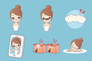 化妆品素材卡通版美容女孩