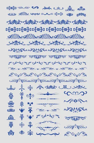 AI矢量欧式花纹装饰花边