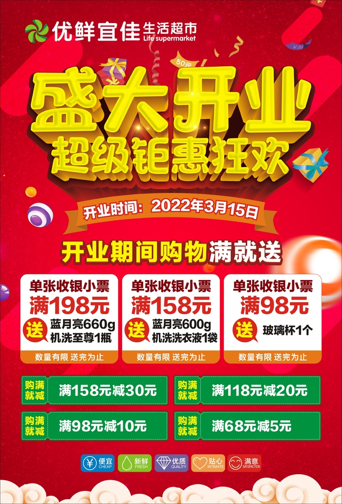 盛大开业海报cdr矢量模版下载