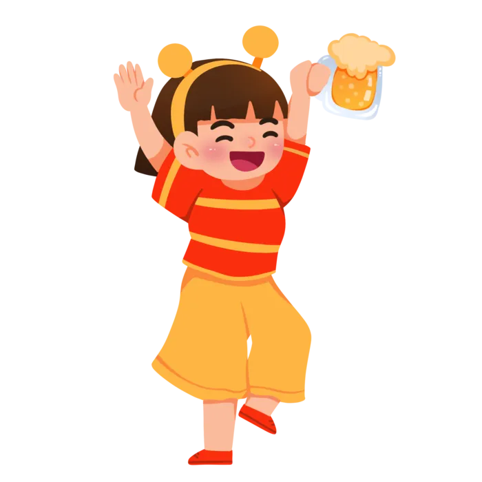 趣味啤酒节干杯庆祝人物元素插画