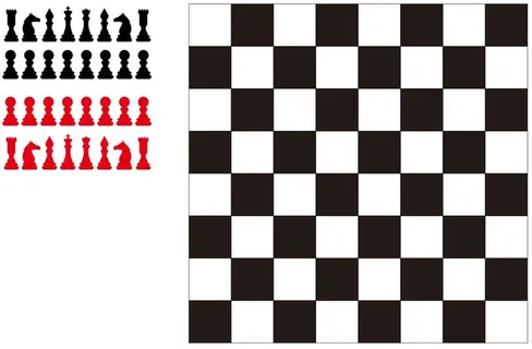 矢量国际象棋棋子加棋盘