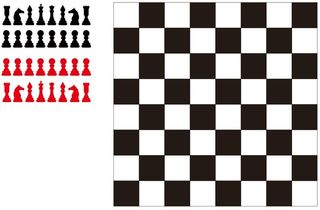 矢量国际象棋棋子加棋盘